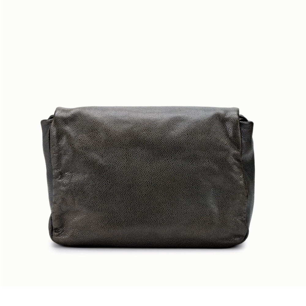 Chanel | Graphite Caviar CC Chunky Chain Single Flap Bag Silver 2009 Vintage - Picture 5 of 7